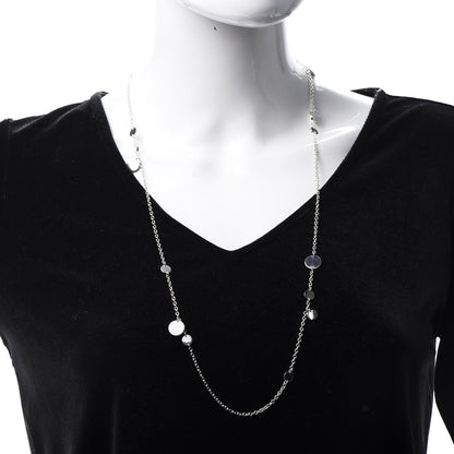 Hermes Sterling Silver 18K Rose Gold Confettis Long Necklace 80 2 of 7