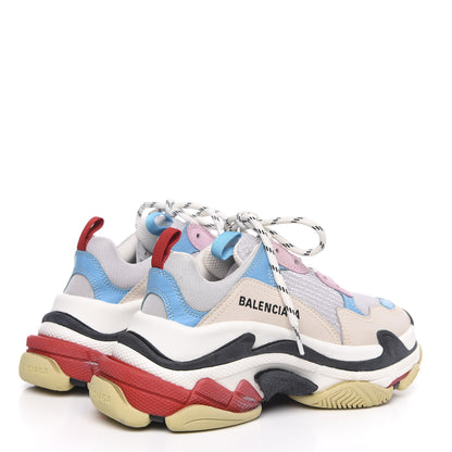 Balenciaga Fabric Mesh Womens Triple S Sneakers 36 White Blue Pink 4 of 7