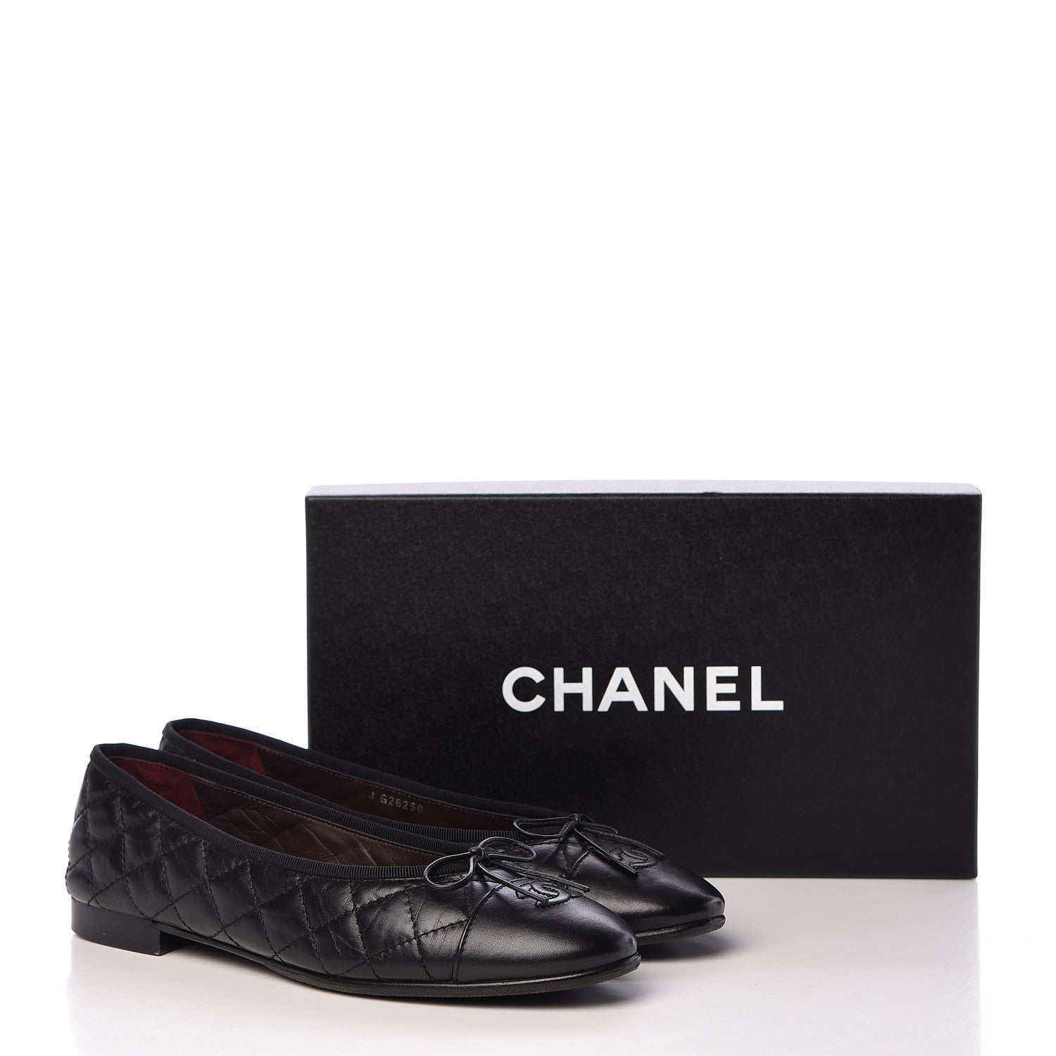 Chanel Aged Calfskin Quilted Cap Toe Ballerina Flats 39.5 Black 15 of 15