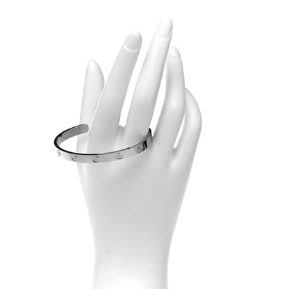 Cartier 18K White Gold 1 Diamond LOVE Cuff Bracelet 18 2 of 4