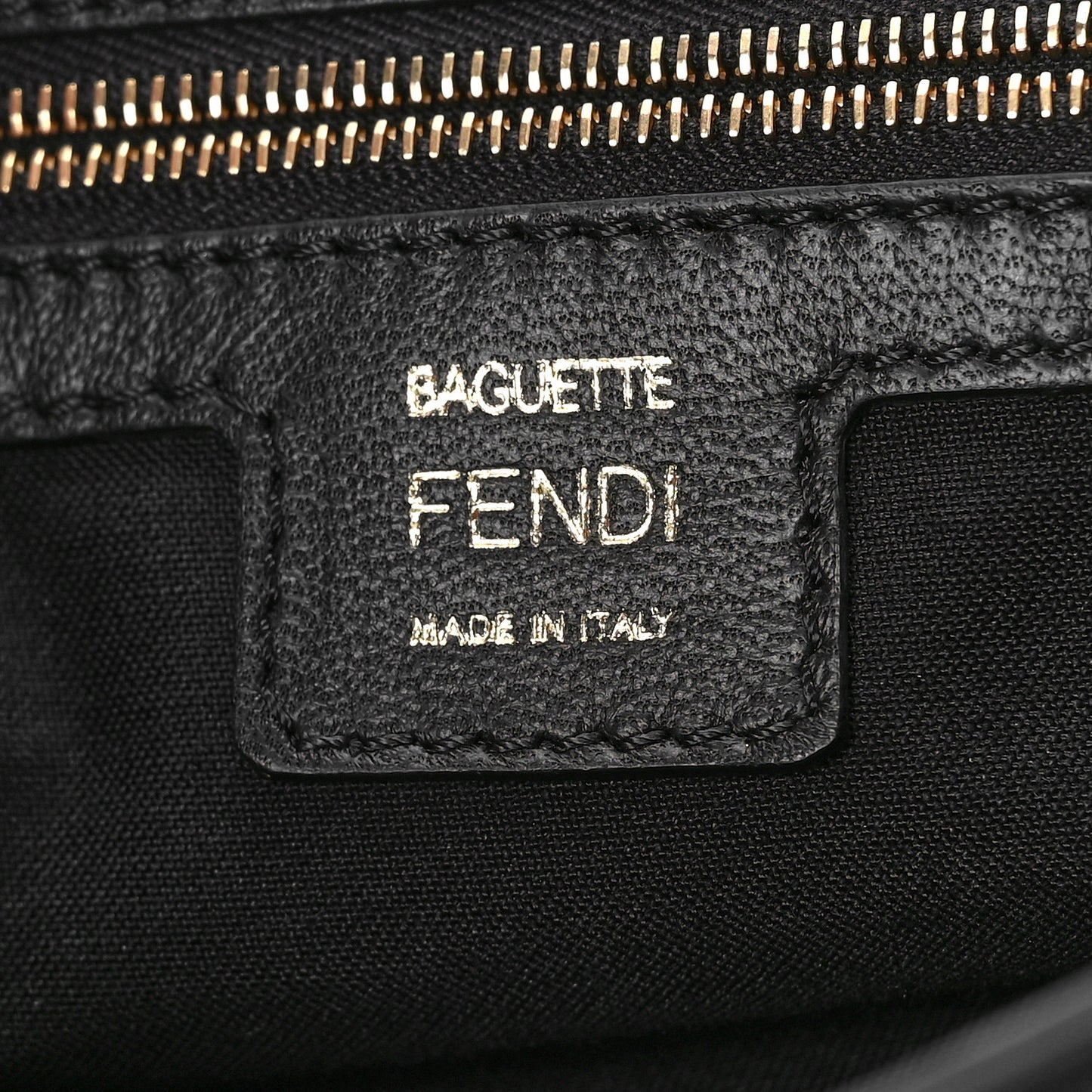 Nappa FF 1974 Embossed Large Baguette Black
