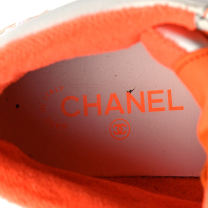 Chanel Calfskin Mens Logo High Top Sneakers 43 White Orange 9 of 9