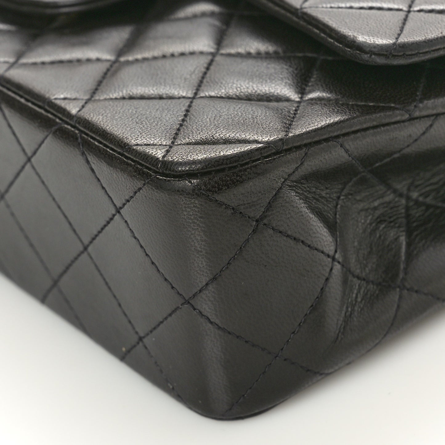 Lambskin Quilted Small Double Flap Black