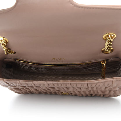 Prada Nappa Gaufre Medium Chain Flap Shoulder Bag Cipria 8 of 9