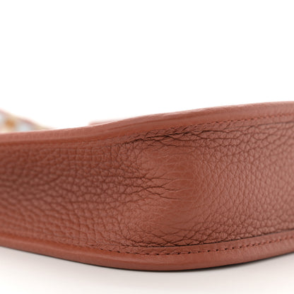 Hermes Taurillon Clemence Maxi Quadrille Evelyne TPM Cuivre Chai Nata Bleu Brume 9 of 11