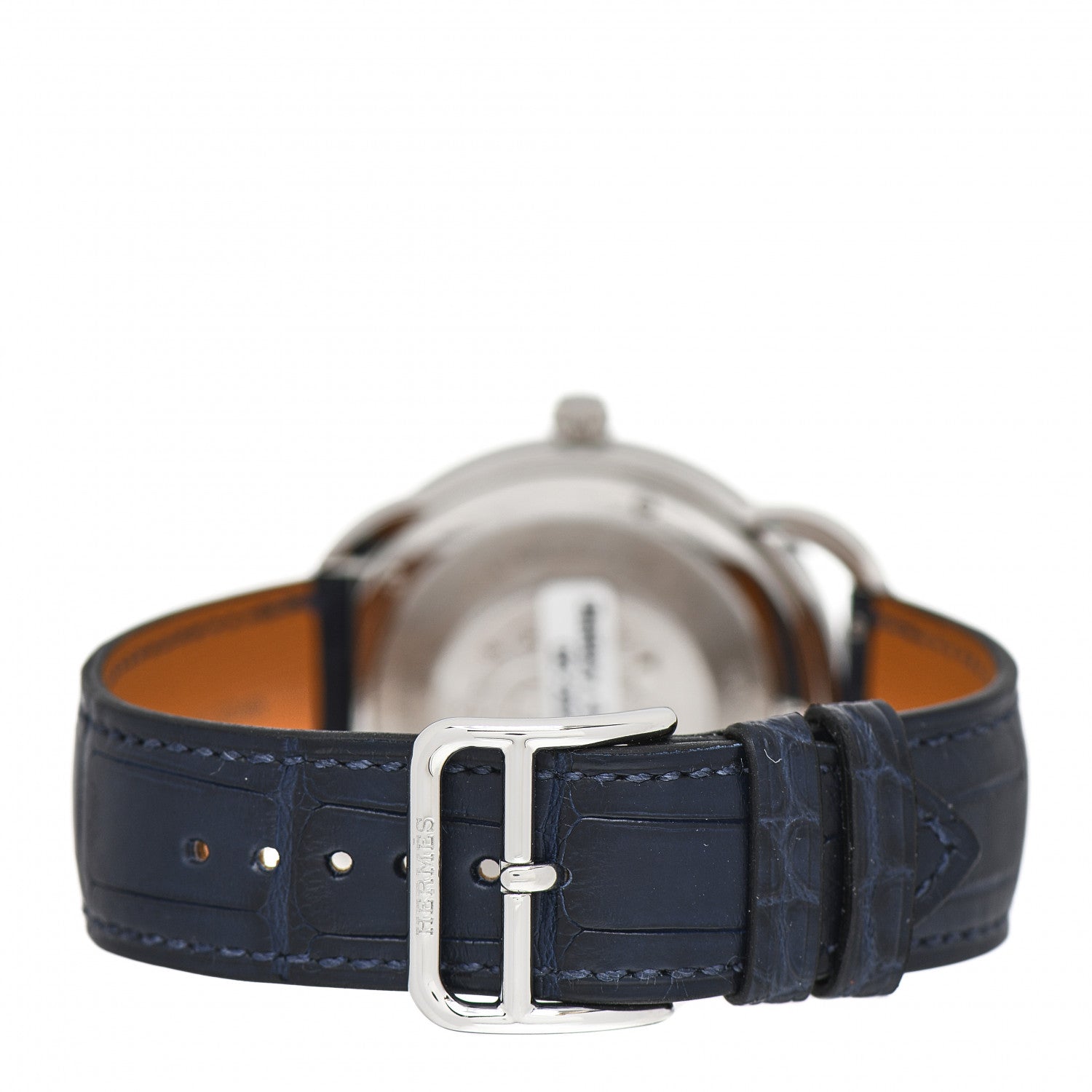 Hermes Stainless Steel Alligator 40mm Arceau Quartz Watch Bleu Abysse 3 of 5