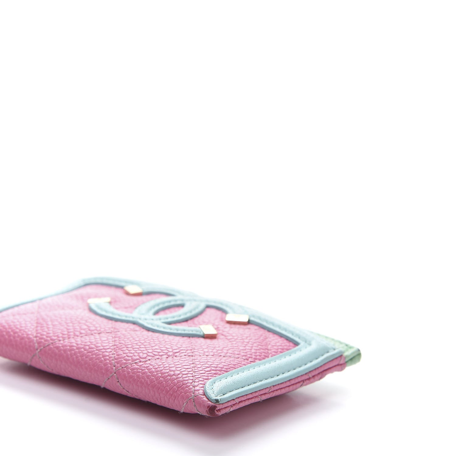 Chanel Caviar Quilted CC Filigree Card Holder Pink Blue Green 7 of 10