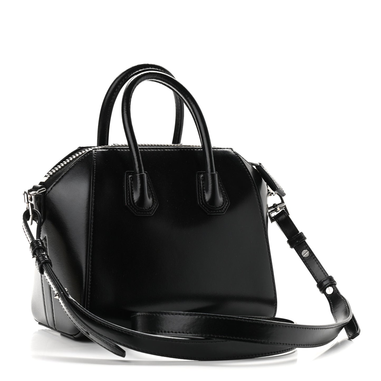 Shiny Lord Calfskin Mini Antigona Black