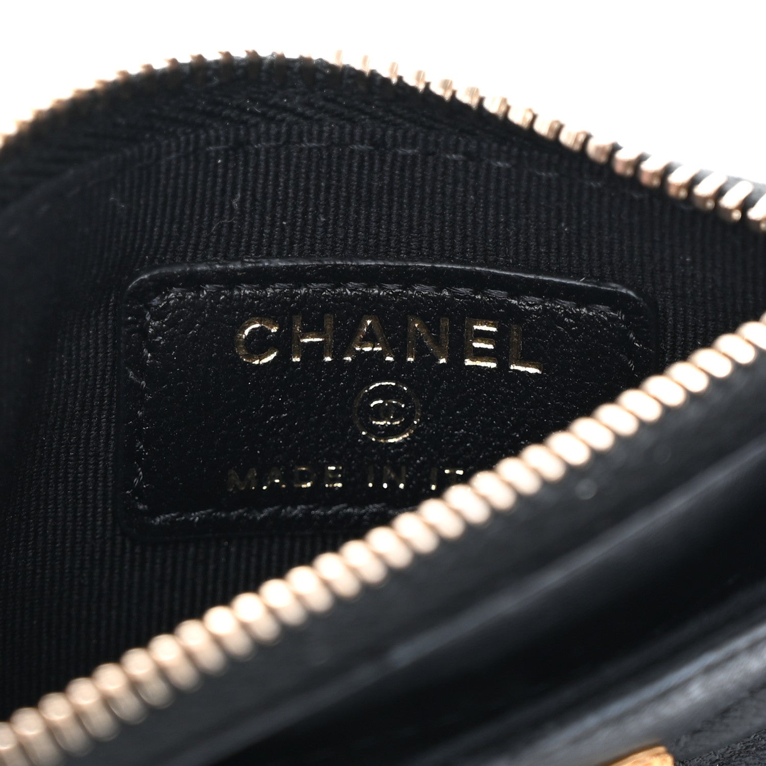 Chanel Lambskin Quilted Studded CC Zip Card Holder Black 6 of 7