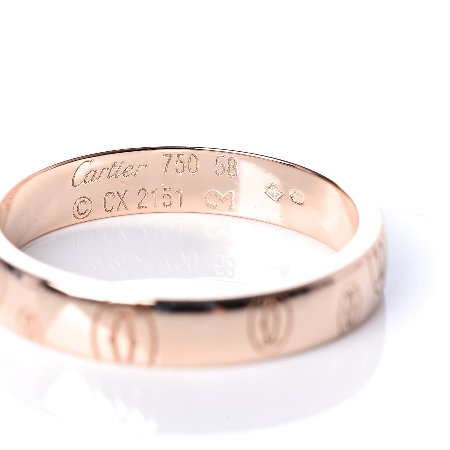 18K Pink Gold 4mm Happy Birthday Band Ring 58 8.25