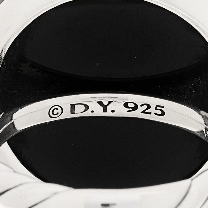 Sterling Silver Diamond Black Onyx Elements Ring 49 5