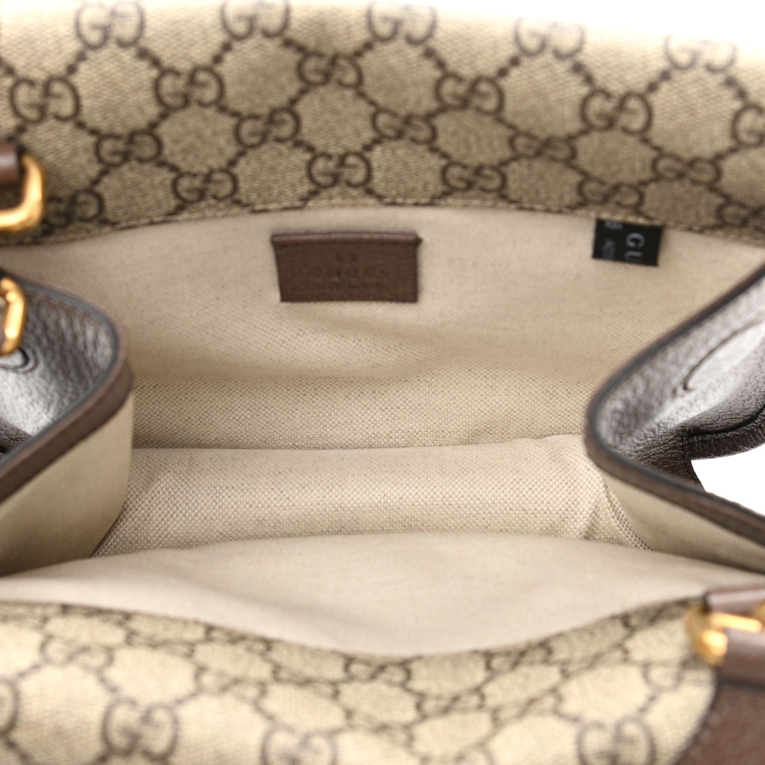Gucci GG Supreme Monogram Web Small Neo Vintage Double Flap Messenger Bag Beige New Acero 5 of 11