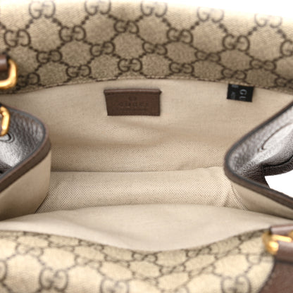Gucci GG Supreme Monogram Web Small Neo Vintage Double Flap Messenger Bag Beige New Acero 5 of 11