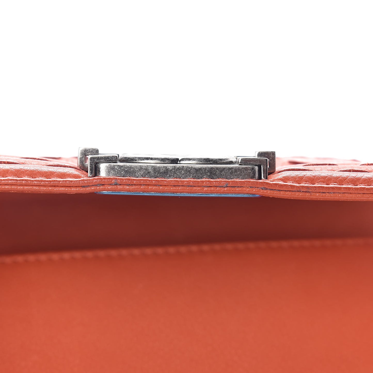 Caviar Stitched Small Boy Flap Dark Orange
