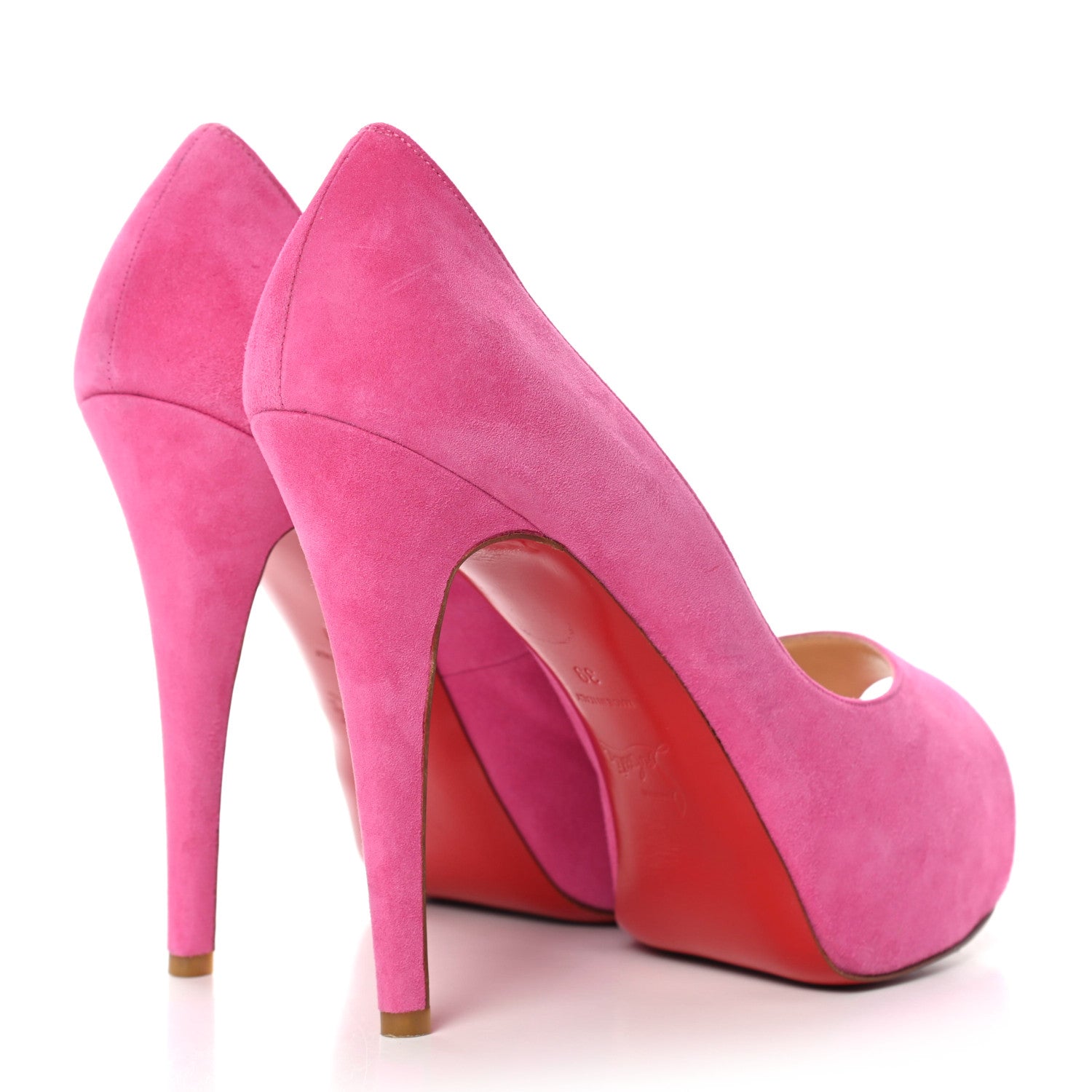 Christian Louboutin Suede Platform Peep Toe Pumps 39 4 of 9