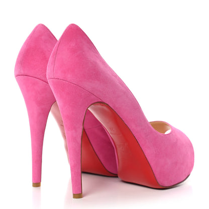 Christian Louboutin Suede Platform Peep Toe Pumps 39 4 of 9