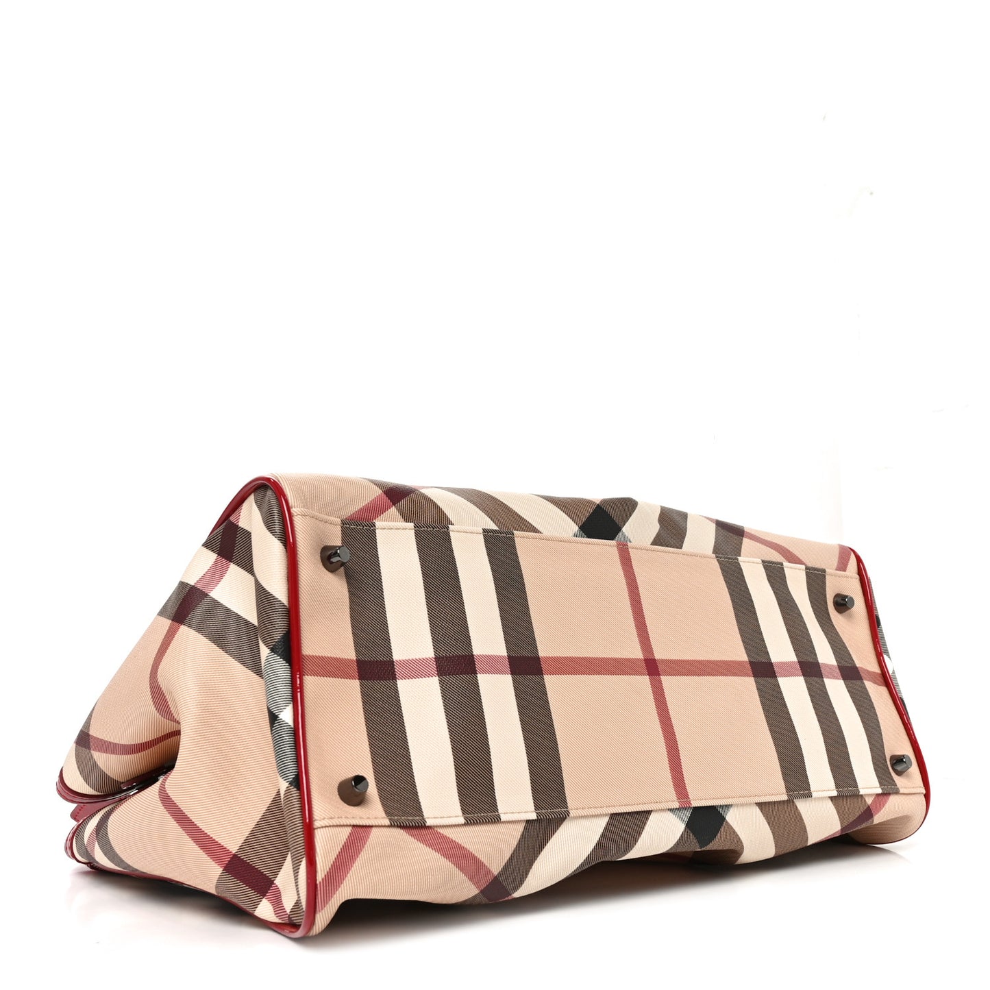 Patent Nova Check Medium Melbury Tote Red