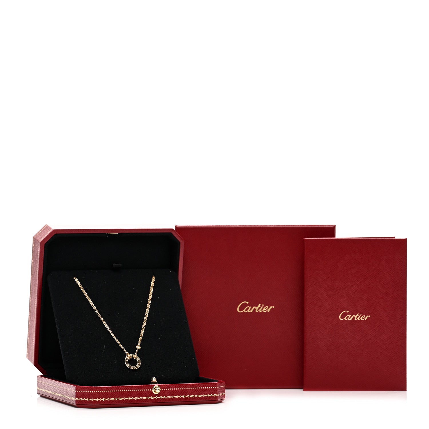 Cartier 18K Yellow Gold 2 Diamond LOVE Necklace 5 of 5