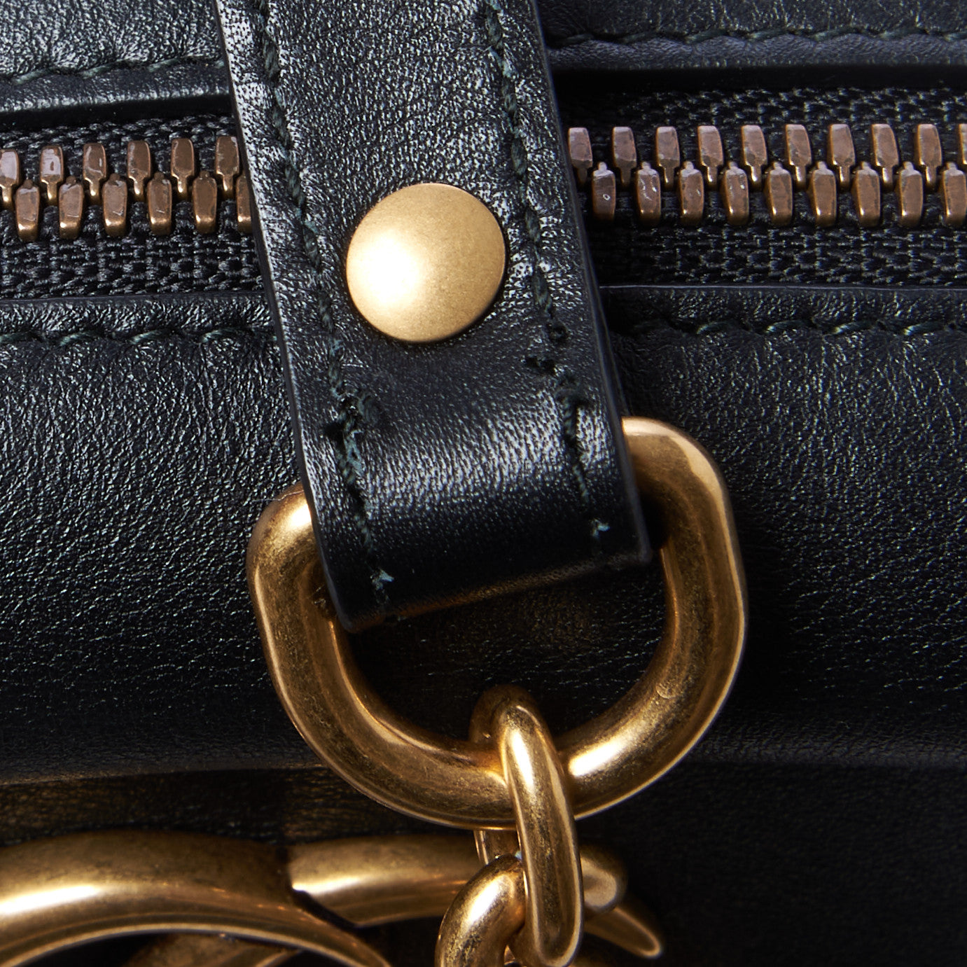 Gucci Calfskin Matelasse GucciGhost Medium GG Marmont Chain Shoulder Bag Black New Acquamarine 11 of 11