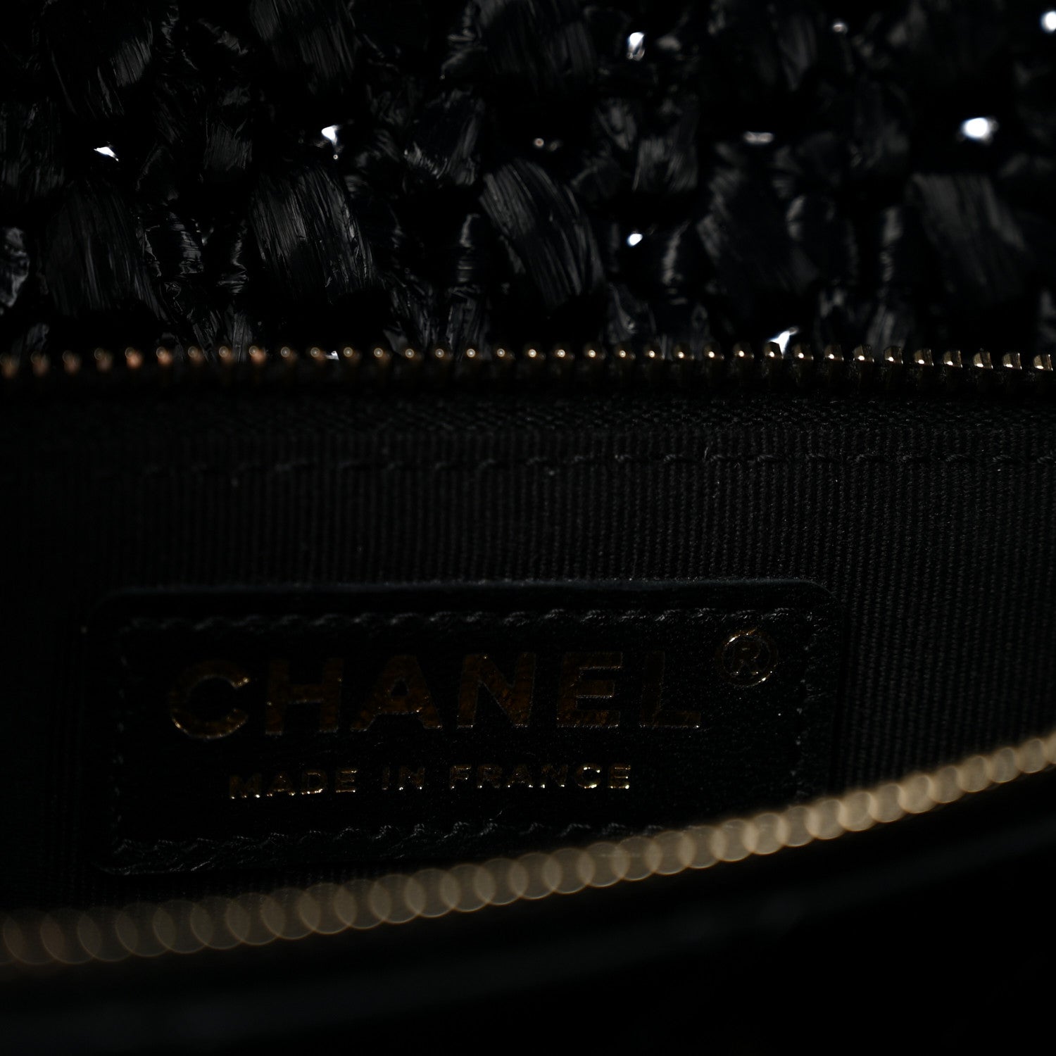 Chanel Raffia Effect Medium Tweedy Flap Bag Black White 6 of 12