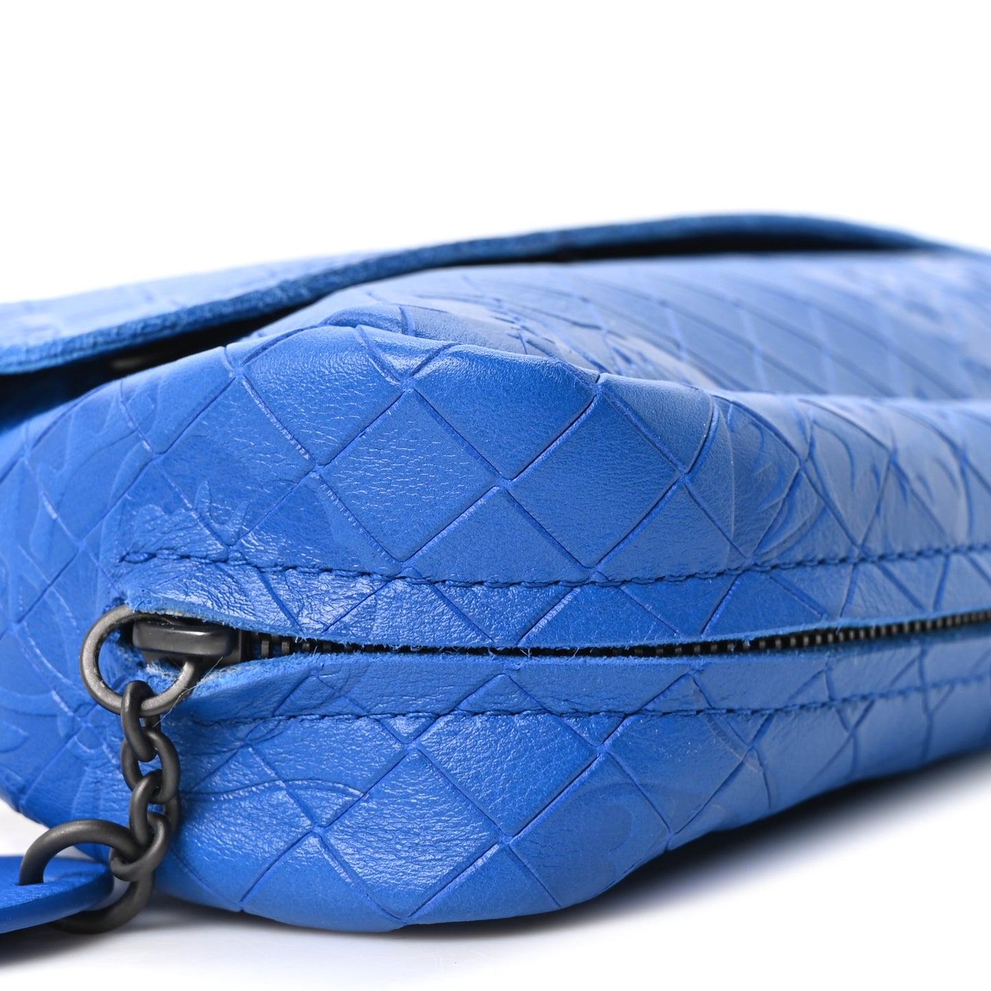 Calfskin Intrecciomirage Embossed Butterfly Small Chain Crossbody Signal Blue