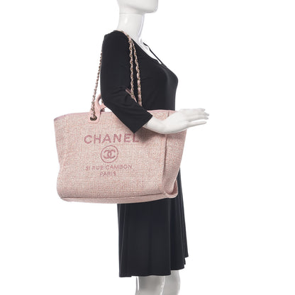 Chanel Straw Lurex Large Deauville Tote Pink 2 of 10