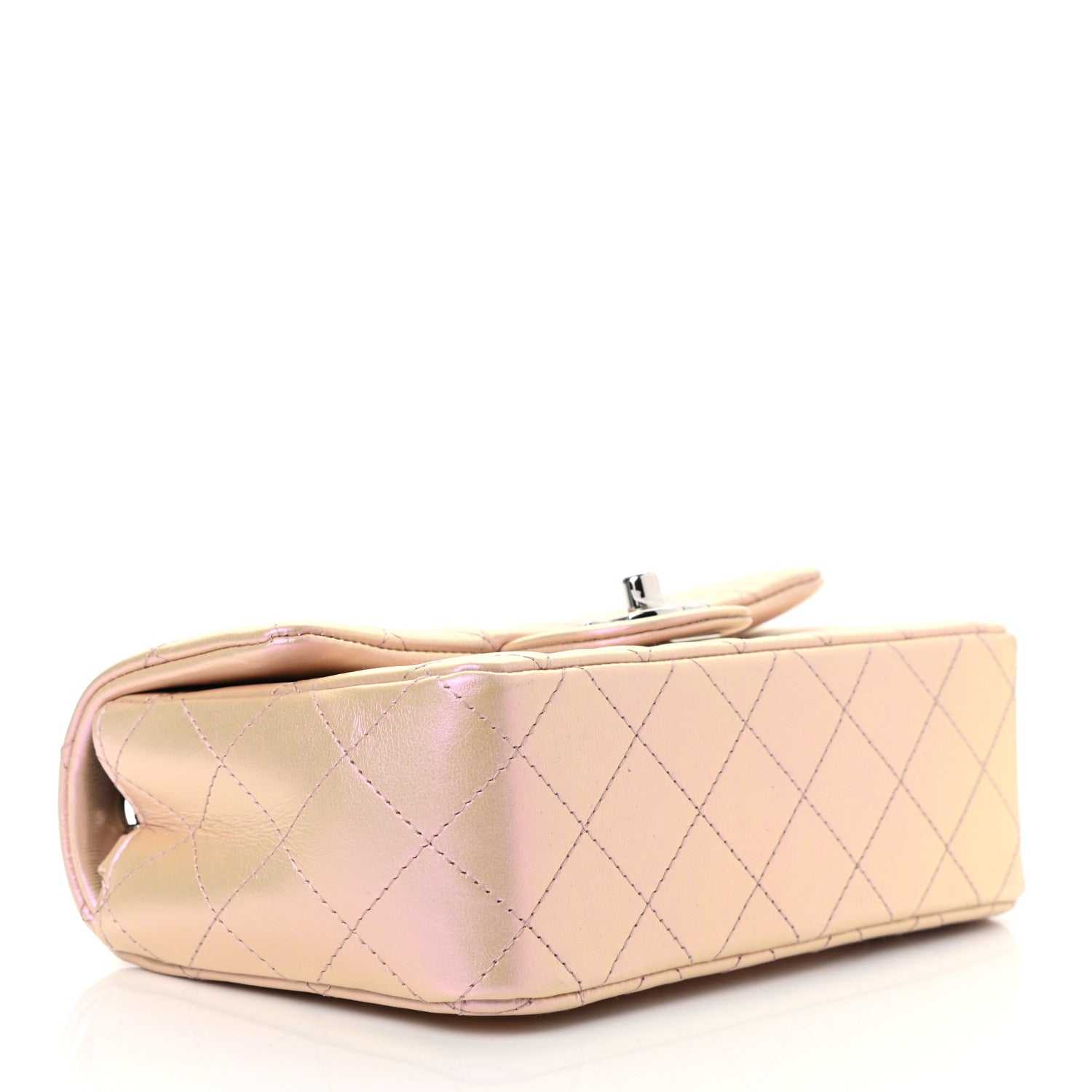 Chanel Iridescent Calfskin Quilted Mini Rectangular Flap Pink 4 of 8