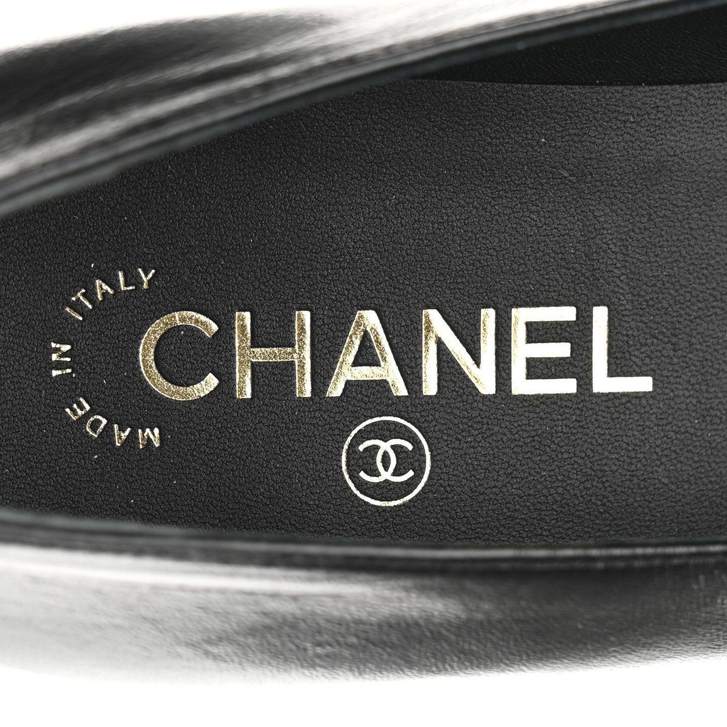 Shiny Lambskin Grosgrain Pearl Mary Jane Flats 40 Black
