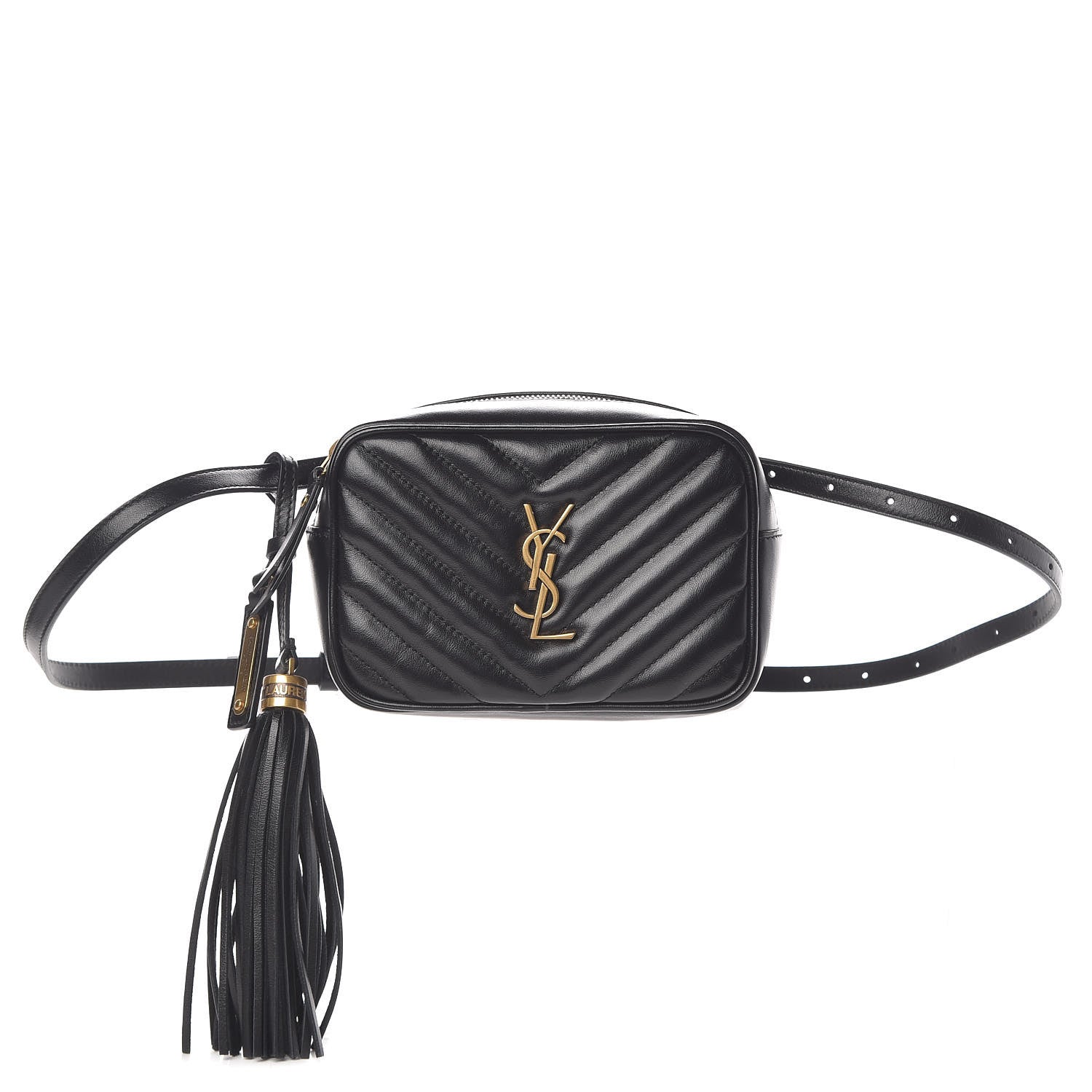 Saint Laurent Calfskin Matelasse Monogram Lou Belt Bag Black 1 of 10