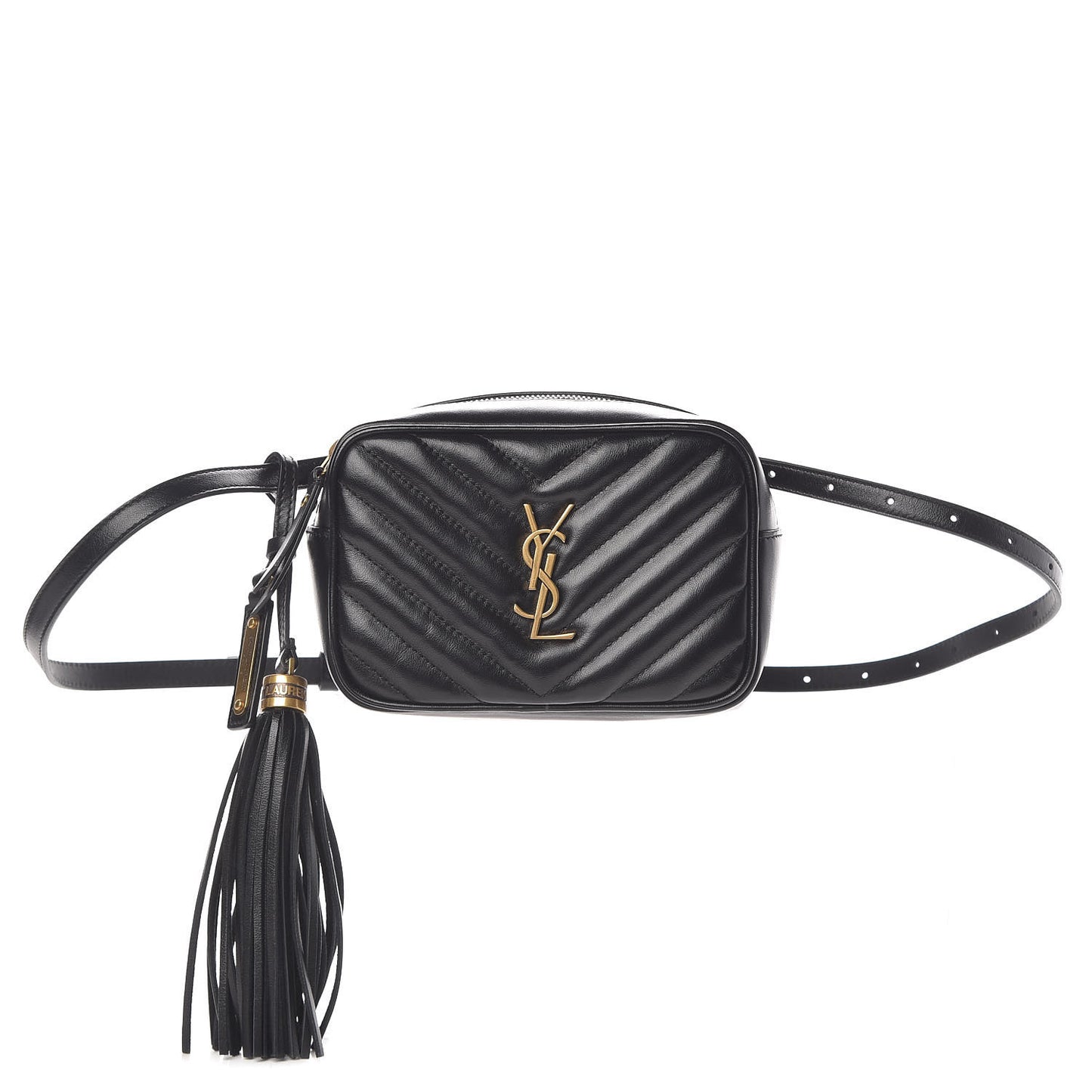 Calfskin Matelasse Monogram Lou Belt Bag Black