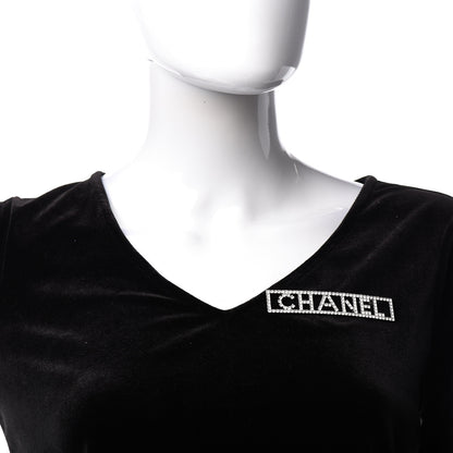 Chanel Crystal Logo Brooch Silver 2 of 5