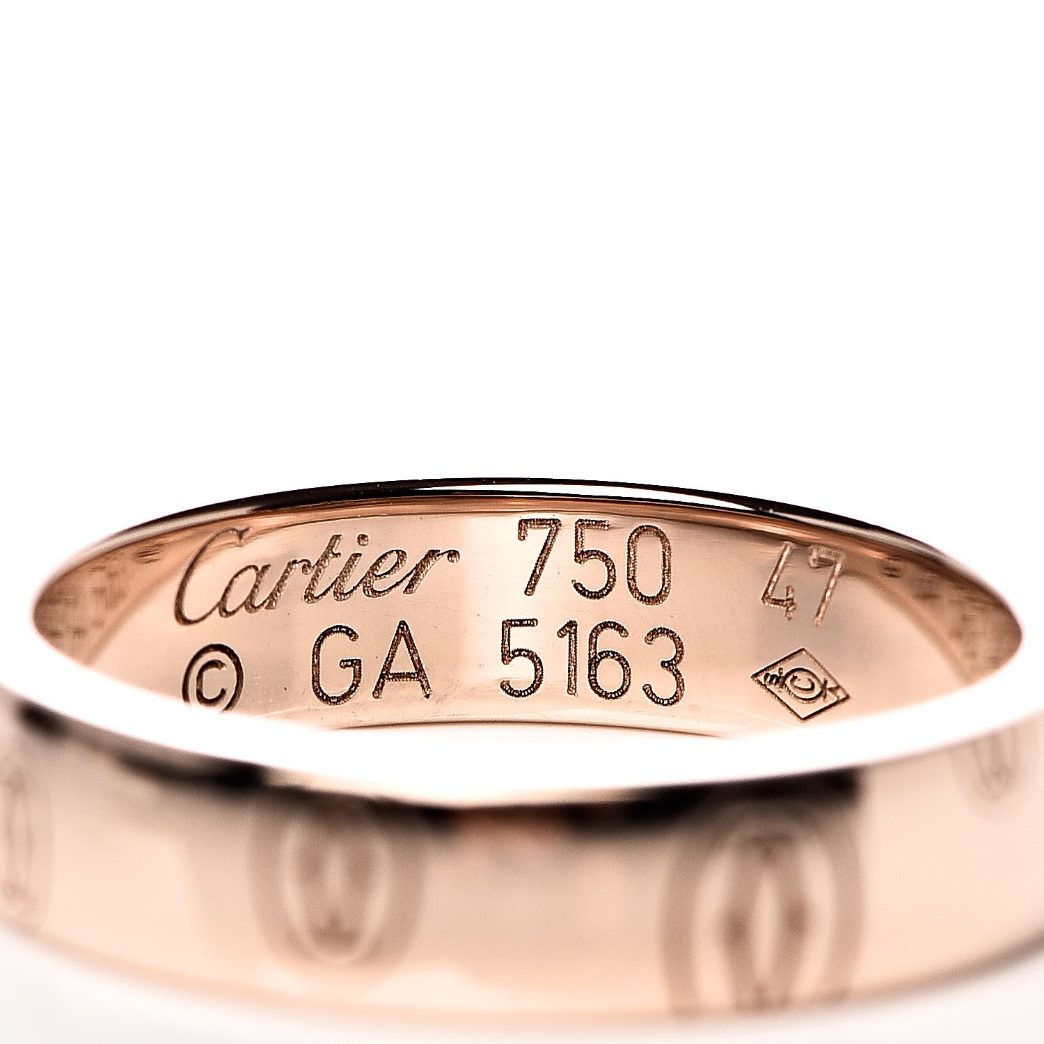 Cartier 18K Pink Gold 4mm Happy Birthday Band Ring 47 4 4 of 4