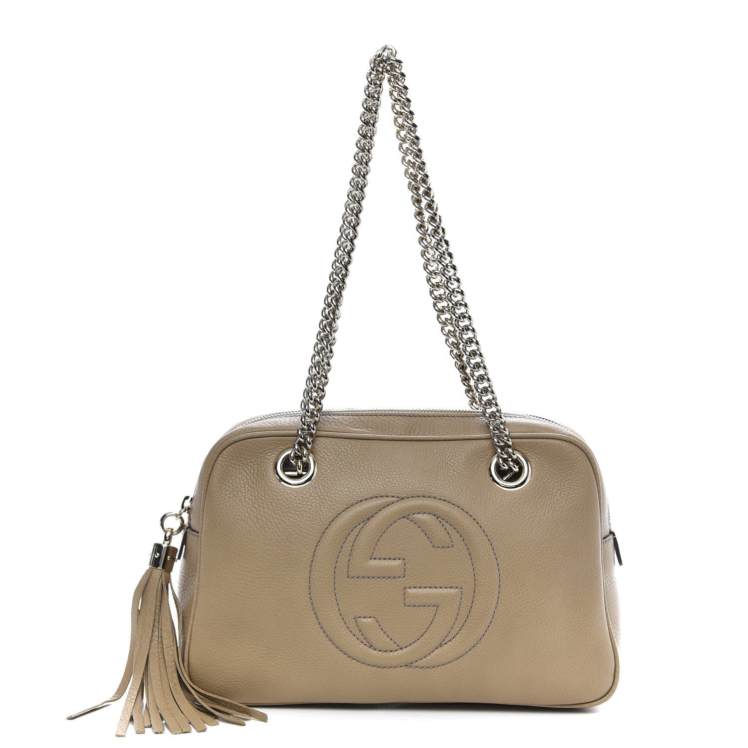 Gucci Pebbled Calfskin Small Soho Bowler Camelia 1 of 12