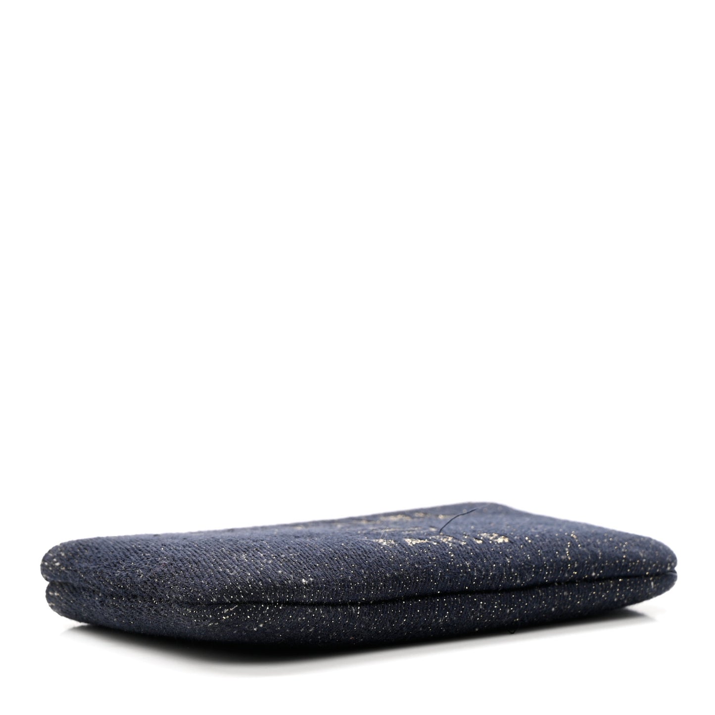 Lurex Canvas Deauville Cosmetic Pouch Navy Blue Gold