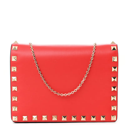 Valentino Garavani Vitello Rockstud Wallet On Chain Rouge Pur 1 of 11