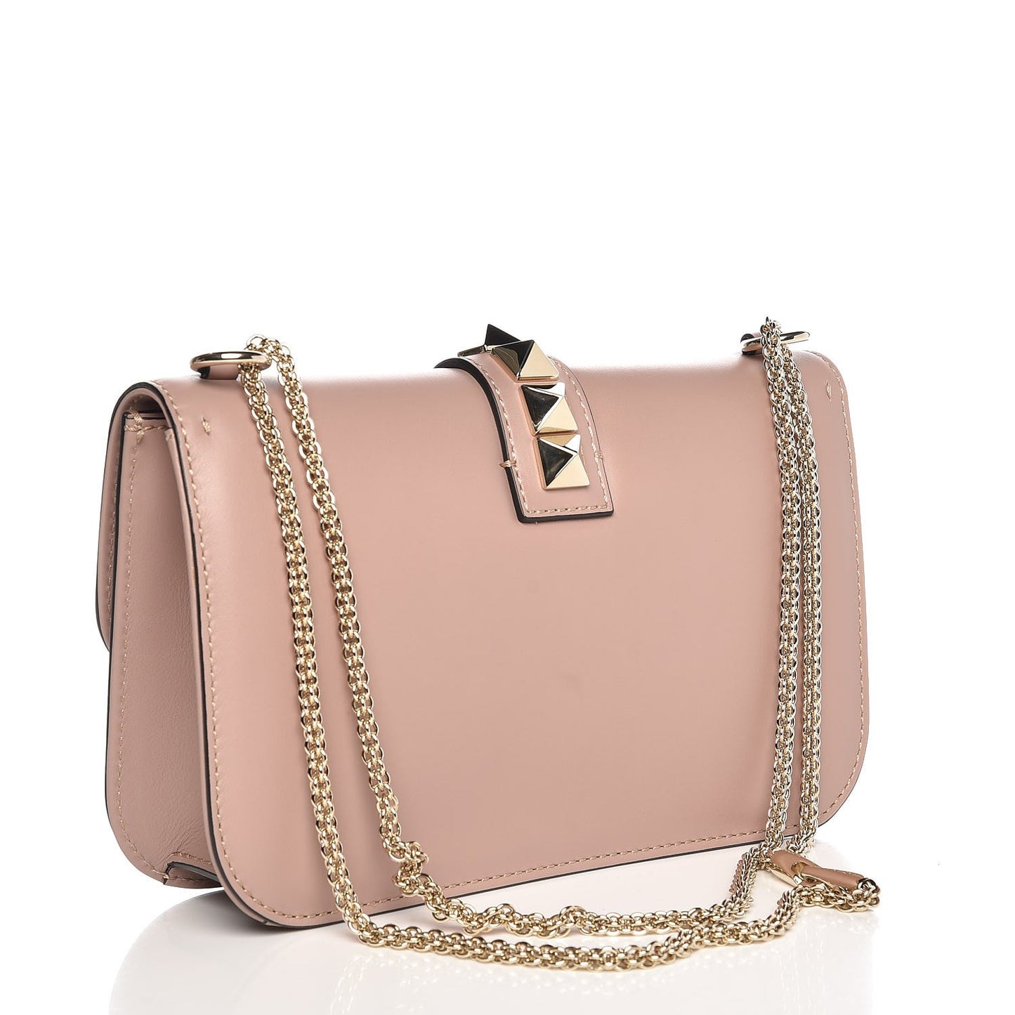 Vitello Medium Glam Lock Rockstud Flap Poudre