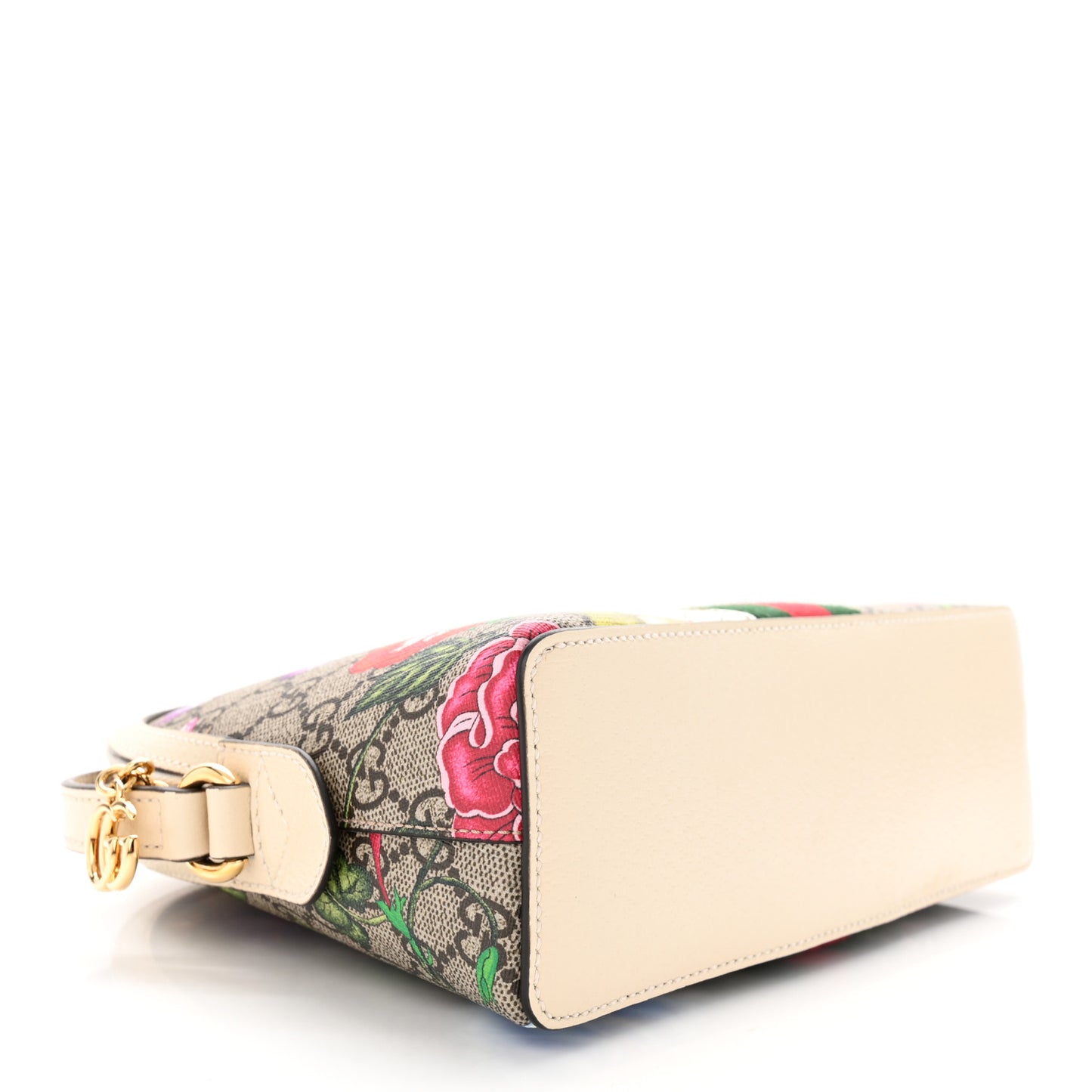 GG Supreme Monogram Flora Web GG Small Ophidia Dome Shoulder Bag White