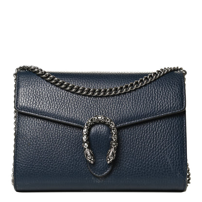 Gucci Dollar Calfskin Crystal Mini Dionysus Chain Wallet Blue Agata Black Diamond 1 of 12