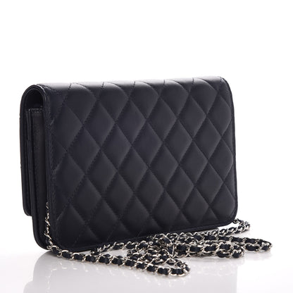 Chanel Lambskin Quilted Golden Class Wallet on Chain WOC Navy 3 of 9