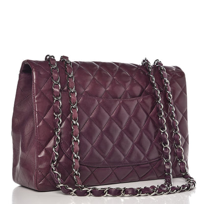 Chanel Lambskin Quilted Jumbo Single Flap Dark Violet 3 of 14
