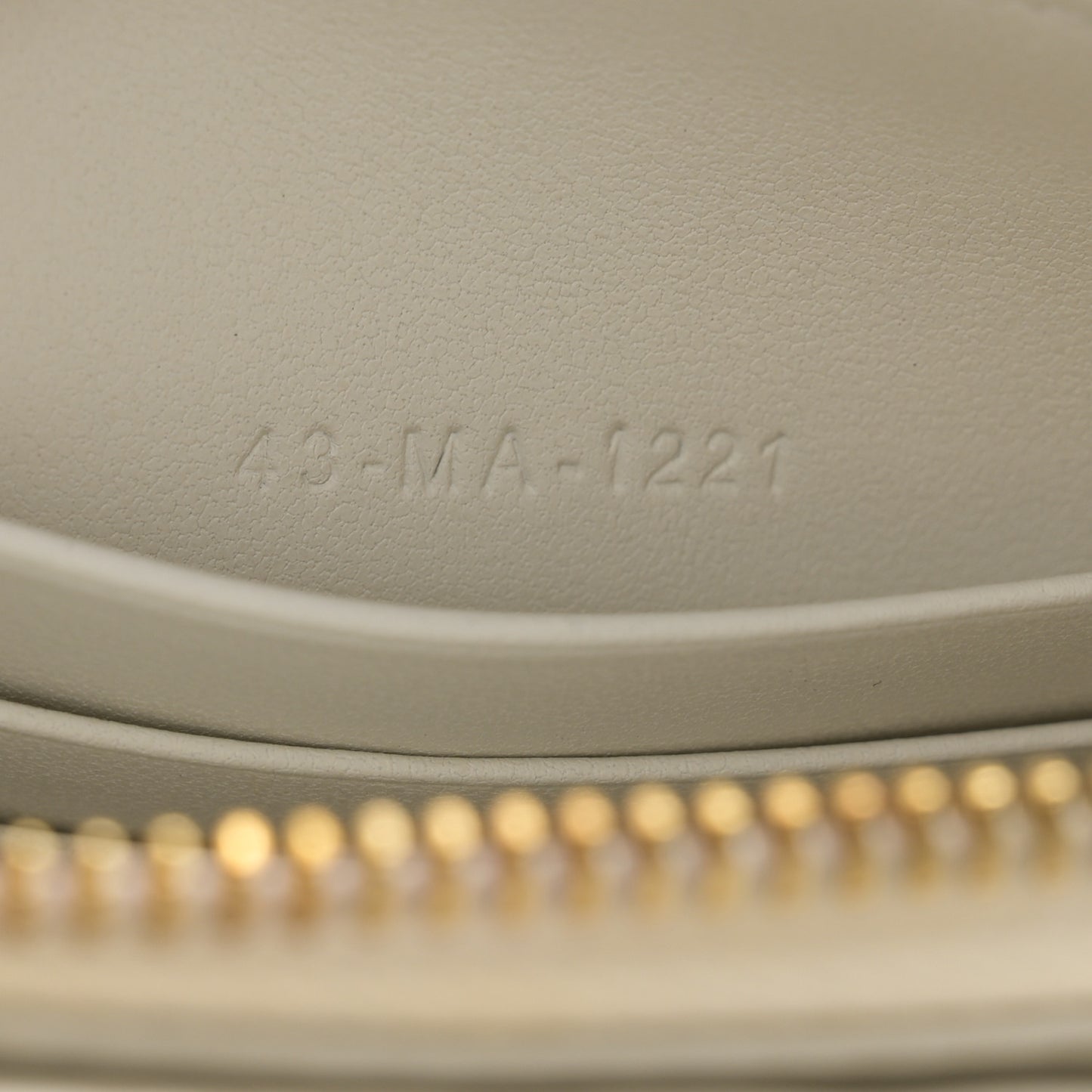 Calfskin Cannage Caro Zipped Pouch With Chain Latte