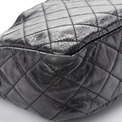 Chanel Metallic Aged Calfskin Quilted Medium Reissue Camera Case Black 9 of 12