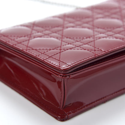 Christian Dior Patent Cannage Lady Dior Clutch Red 5 of 13