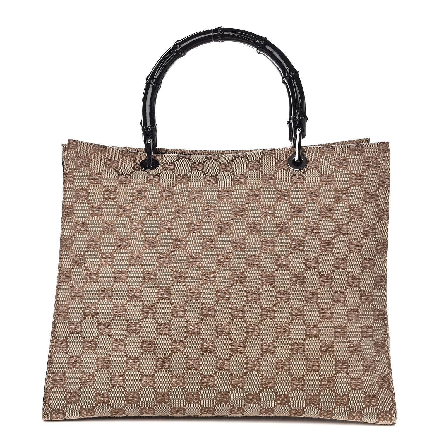 Gucci Monogram Bamboo Top Handle Tote Black 1 of 7