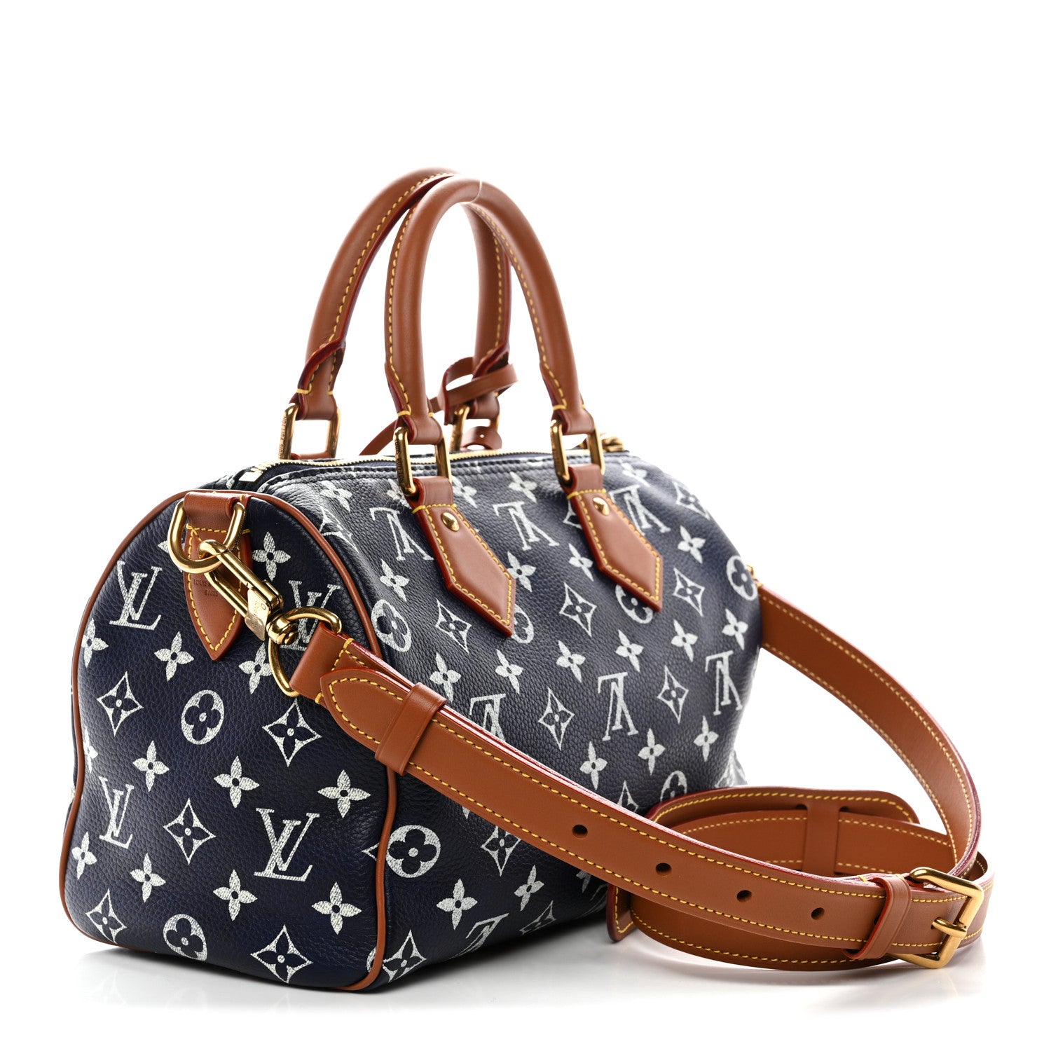 Louis Vuitton Calfskin Monogram Speedy P9 Bandouliere 25 Indigo
