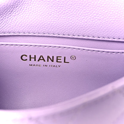 Chanel Caviar Quilted Mini Rectangular Sweetheart Flap Light Purple 6 of 12