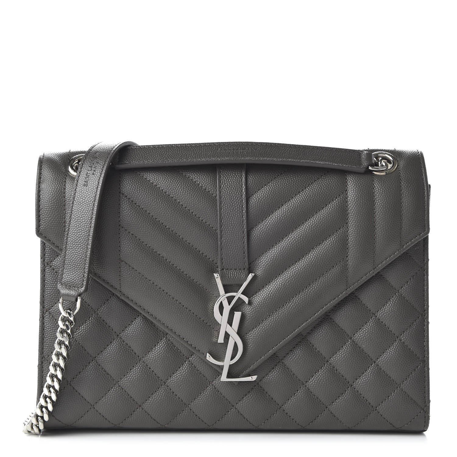 Saint Laurent Grain De Poudre Textured Mixed Matelasse Medium Triquilt Monogram Satchel Earth 1 of 10