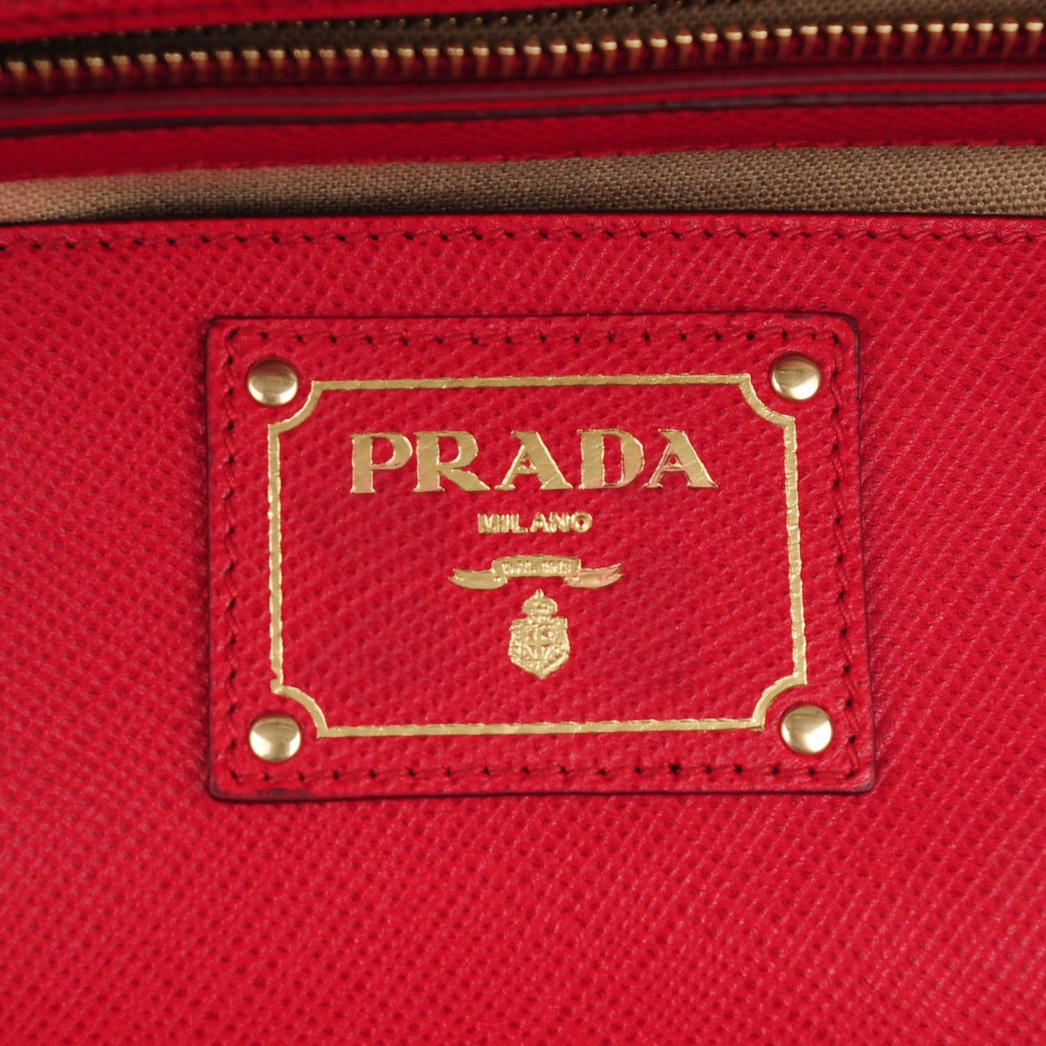 Prada Canapa Saffiano Shoulder Bag Corda Fuoco 6 of 8