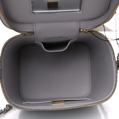 Chanel Caviar Quilted Small Top Handle Vanity Case With Chain Grey 4 of 4