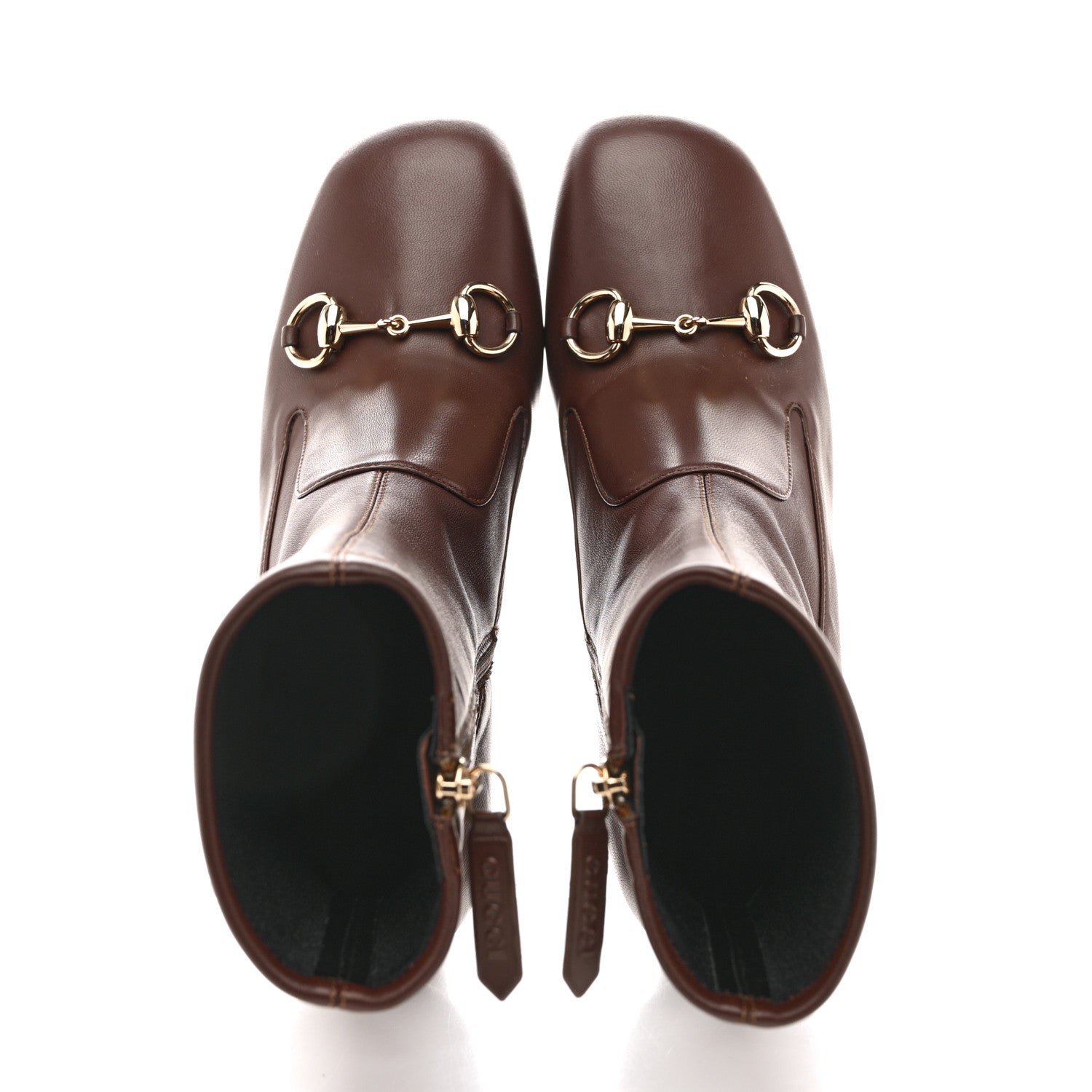 Gucci Nappa Horsebit Ankle Boots 38.5 New Chocolate 2 of 8